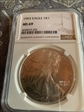 1993 $1 silver eagle MS69