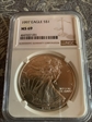 1997 $1 silver eagle MS69