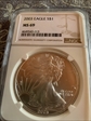 2003 $1 silver eagle MS69