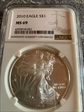2010 $1 silver eahle MS69