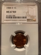 1988-D 1c lincoln cent MS67 RD