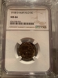 1938-D 5c Buffalo nickel MS66