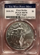 2018-(W) $1 Silver Eagle Struck at West Point First Strike MS70
