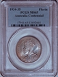 1934-35 Florin Centennial KM-33  Ag MS65