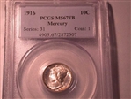 1916 10C Mercury MS67FB