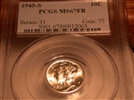 1945-S 10C MS67FB