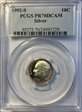 1992-S 10C Silver PR70DCAM