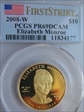 2008-W $10 Elizabeth Monroe First Strike PR69DCAM