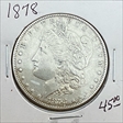 1878 7TF 2nd Reverse of 1878 $1 Morgan Silver Dollar AU-50