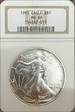 1991 $1 Silver American Eagle NGC # 154262-019 MS69