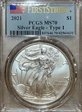 2021 $1 Silver Eagle - Type 1 First Strike MS70