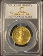 2016-W 50C 100th Anniversary Gold 100th Anniversary Label First Strike SP70