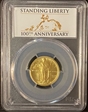 2016-W 25C 100th Anniversary Gold 100th Anniversary Label First Strike SP70