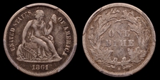 1861-S 10C VF35