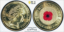 2012 $2 Remembrance Day Colorized MS66