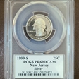 1999-S 25C New Jersey Silver PR69DCAM