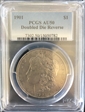1901 $1 Doubled Die Reverse AU50