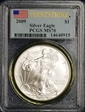 2009 $1 Silver Eagle First Strike MS70