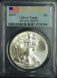 2012 $1 Silver Eagle First Strike MS70