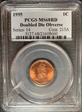 1995 1C Doubled Die Obverse MS68RD