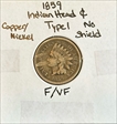 1859 1C Indian Head Cent F-VF