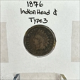 1876 1C Indian Head Cent VG