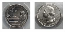 2019-W 25C American Memorial NP First Week of Discovery MS66