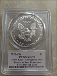 2012-(S) $1 Silver Eagle Struck at San Francisco 1 of 2012 First Strike MS70