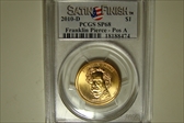 2010-D $1 Franklin Pierce - Pos A Satin Finish SP68