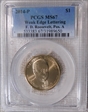 2014-P $1 Weak Edge Lettering F. D. Roosevelt, Pos. A MS67