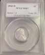 1943-D 1C MS67