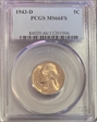 1943-D 5C MS66FS