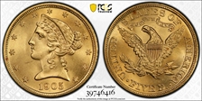 1905 $5 MS66+