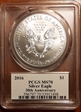 2016 $1 Silver Eagle 30th Anniversary Mercanti Signature MS70