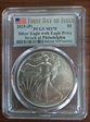 2025-(P) $1 Silver Eagle with Eagle Privy Struck at Philadelphia First Day of Issue MS70