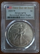 2025-W $1 Burnished Silver Eagle First Day of Issue SP70