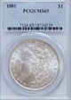 1881 $1 MS65
