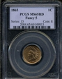 1865 1C Fancy 5 MS65RD