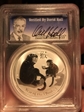 2016-P $1 Year of the Monkey Ag David Hall Signature MS70