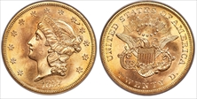 1857-S $20 Spiked Shield MS64