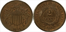1864 2C Large Motto MS64BN