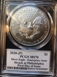 2020-(P) $1 Silver Eagle - Emergency Issue Struck at Philadelphia FDI Fred Haise AMF MS70