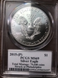 2015-(P) $1 Silver Eagle Total Mintage: 79,640 coins Mercanti Signature MS69