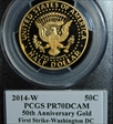 2014-W 50C 50th Anniversary Gold First Strike - Washington DC PR70DCAM