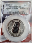 2019-S 50C Apollo 11 50th Anniversary Flag Picture Frame PR70DCAM