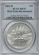 2002-W $1 West Point MS70