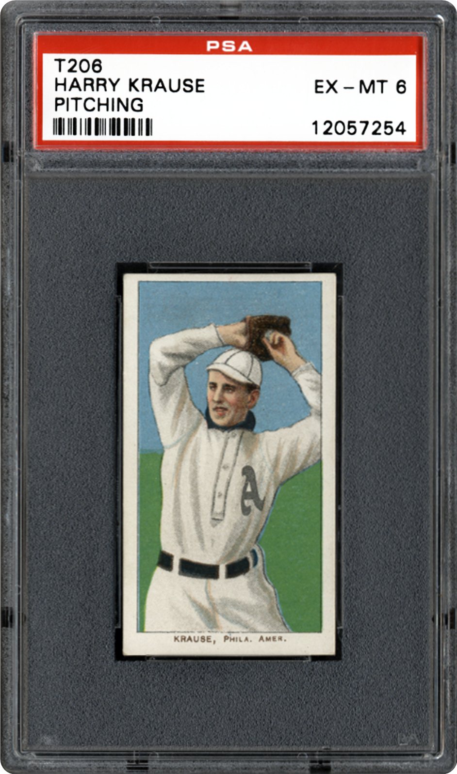 1909-1911 T206 White Border Harry Krause (Pitching) | PSA CardFacts™