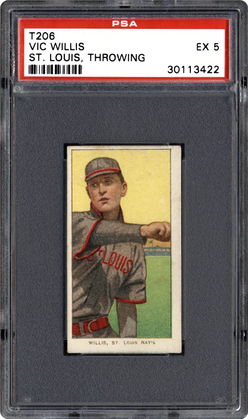 1909-1911 T206 White Border Vic Willis (St. Louis, Throwing) | PSA ...