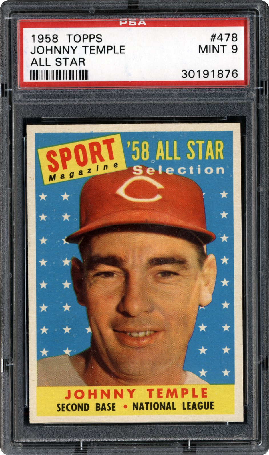 1958 Topps Johnny Temple (All Star) | PSA CardFacts™