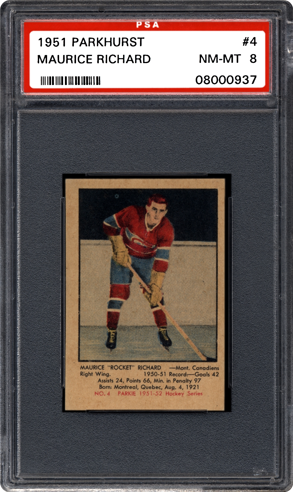 1951 Parkhurst Maurice Richard | PSA CardFacts™